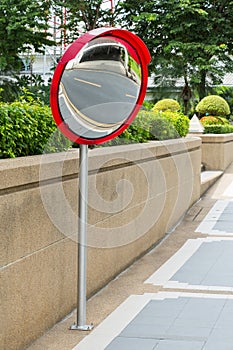 Traffic convex mirror photo