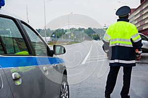 Traffic cop on the road