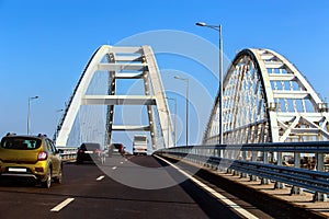 Traffic on the Crimean bridge photo