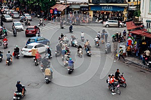 Traffic at the Dong Kinh Nghia Thuc Square, Hanoi