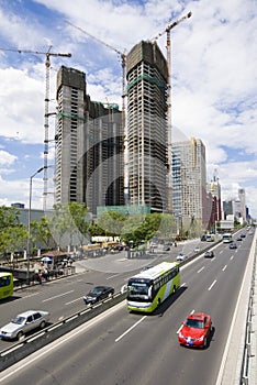 Traffic through downtown Beijing