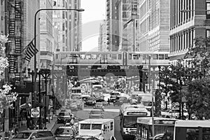 Traffic in downtown Chicago
