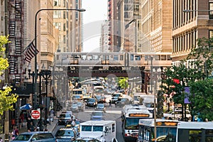 Traffic in downtown Chicago