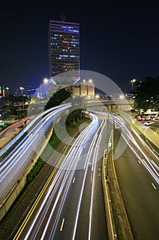 Traffic through downtown Hongkong