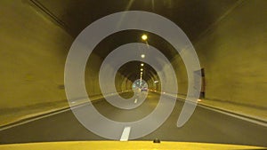 Traffic Driving Car On Highway, Roadway Tunnel, Subway, Driver Traveling Greece