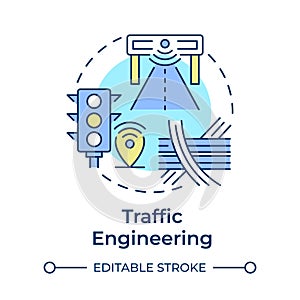 Traffic engineering multi color concept icon