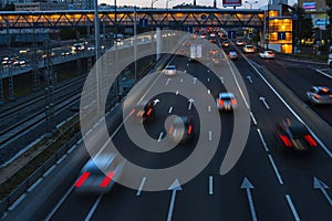 Traffic, evening scene