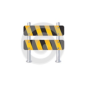 Traffic fence flat icon colorful silhouette with half shadow vector illustration