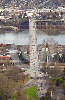 Traffic & freeways Portland Oregon.