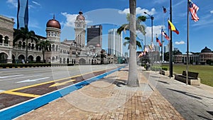 A less traffic in front of Sultan Abdul Samad Building in Kuala Lumpur Malaysia