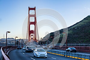 Traffic at Golden Gate Bridge - San Francisco, California, USA