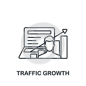 Traffic Growth icon. Monochrome simple Web Design icon for templates, web design and infographics