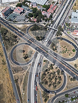 Traffic at Guadalajara's Vallarta Avenue and Periferico Overpass - Vertical photo
