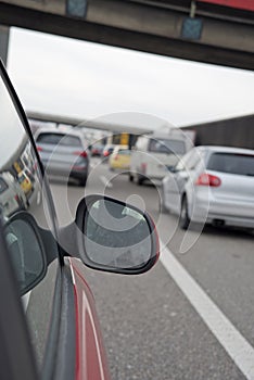 Traffic on Autobahn during rush hour