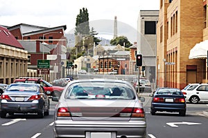 Traffic in Hobart city