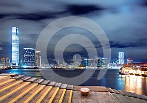 traffic in Hong Kong at night