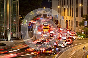 Traffic in Hong Kong.