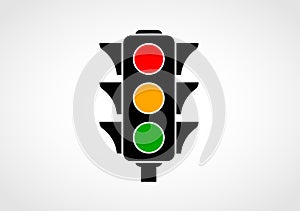 Traffic icon with red, yellow and green signals