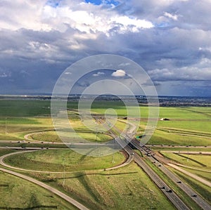 Traffic interchange aerial