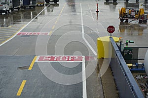 Traffic intersection near airport runway