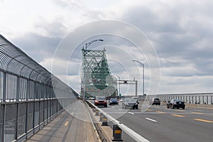 Traffic on Jacques Cartier Bridge. Montreal