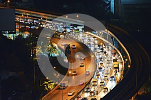 Traffic jam in Bangkok city, transportation problem, Thailand