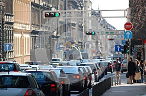 Traffic jam in the city