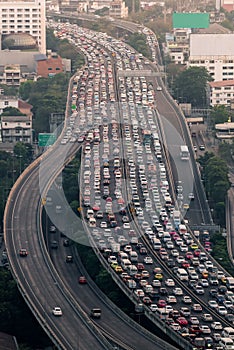 Traffic jam on express way Bangkok
