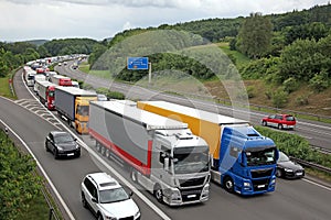 Traffic jam on German highway