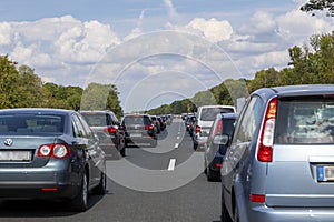 Traffic jam on a German highway