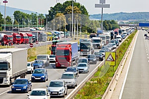 Traffic jam on highway