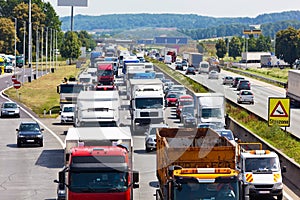 Traffic jam on highway