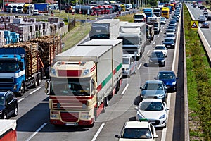 Traffic jam on highway