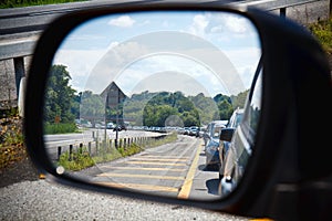 Traffic jam in the mirror