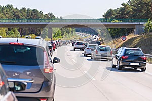 During a traffic jam on the motorway, a rescue lane was formed.