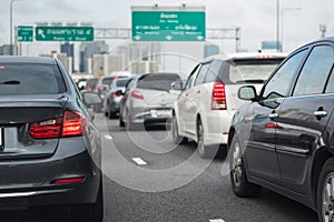 Traffic jam in rush hour