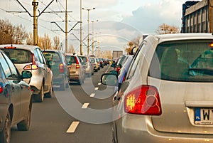 Traffic jam in rushhour photo