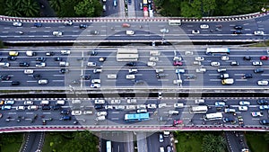 Traffic jam on the Semanggi road interchange