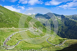 Traffic jam on Transfagarasan mountain road