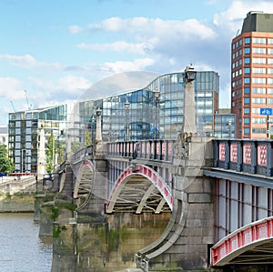 Traffic on Lambeth Bridge, London