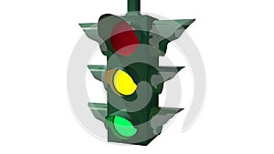 Traffic light animation with lights flashing