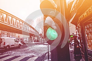 Traffic light, Bataille de Stalingrad square Paris