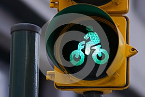 Traffic light bike sign