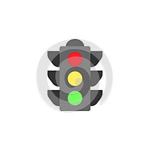 Traffic light flat icon, stop light and navigation
