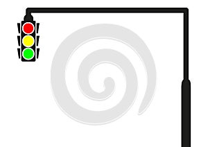 TRAFFIC LIGHT WITH FOOT FRAMES HEIGHT, WHITE BACKGROUND photo