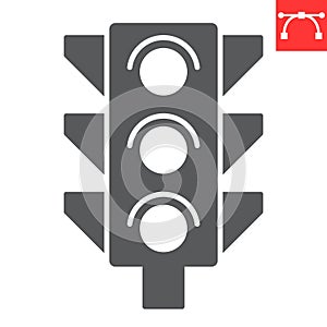 Traffic light glyph icon