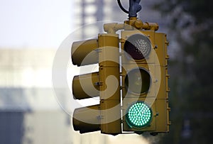 Traffic light on green