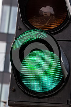 Traffic light with green light