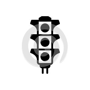 Black solid icon for Traffic Light, traffic and safety