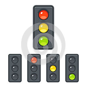 Traffic light icon set